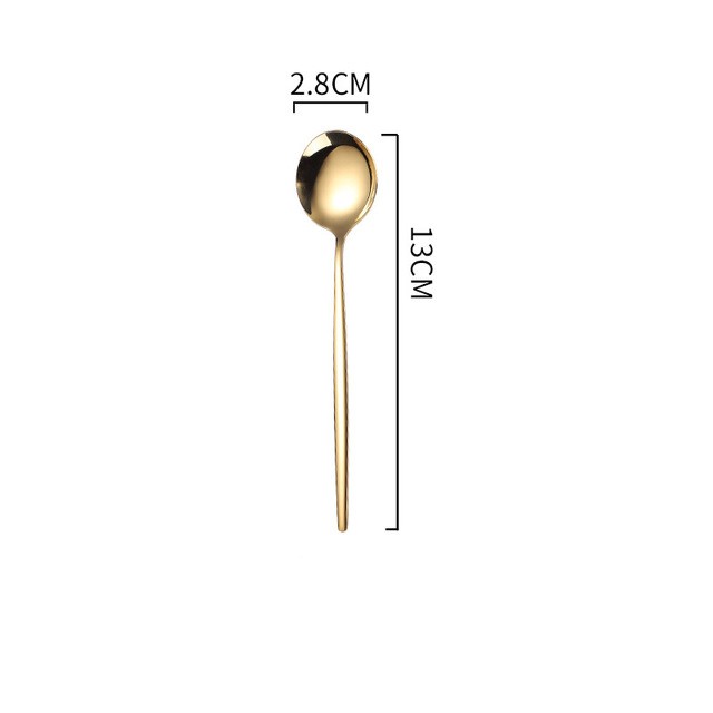 Bộ Muỗng Nĩa Đũa Vàng Gold Inox 304 Sang Trọng Cao Cấp Không Gỉ Basic Golden Cutlery