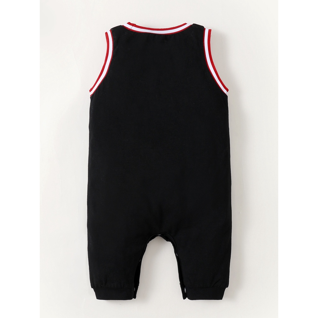 Áo liền quần Mikrdoo vải cotton không tay cho bé trai sơ sinh