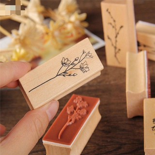 Con dấu gỗ họa tiết hoa lá p2
