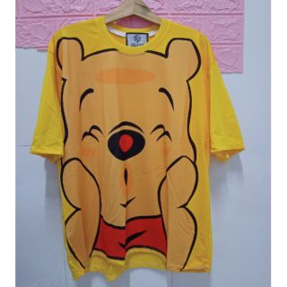 [ Hình thật + Video ] Áo phông in 3D hình gấu Pooh cute form rộng tay lỡ