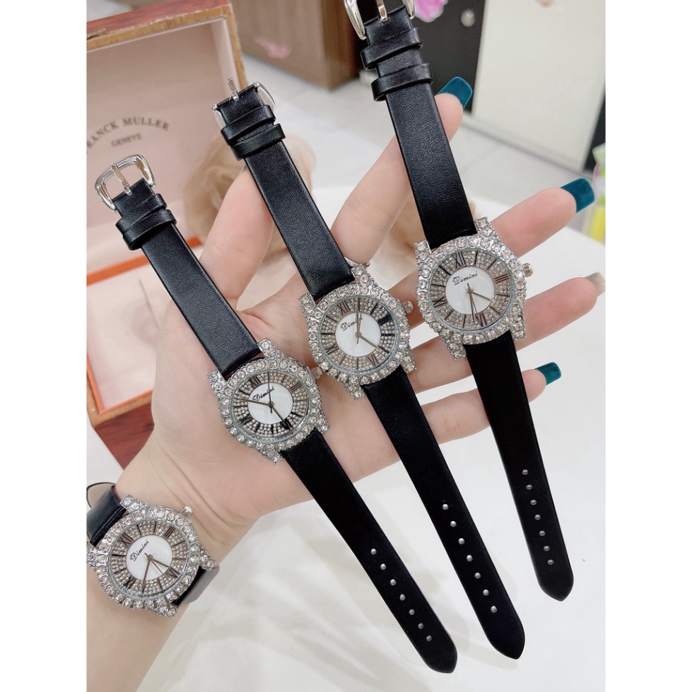 Đồng hồ DIMINI dây da mềm thiết kế đính đá kim cương nhân tạo sang trọng đeo cực sáng tay và nổi bật hình ảnh video tựụp | BigBuy360 - bigbuy360.vn