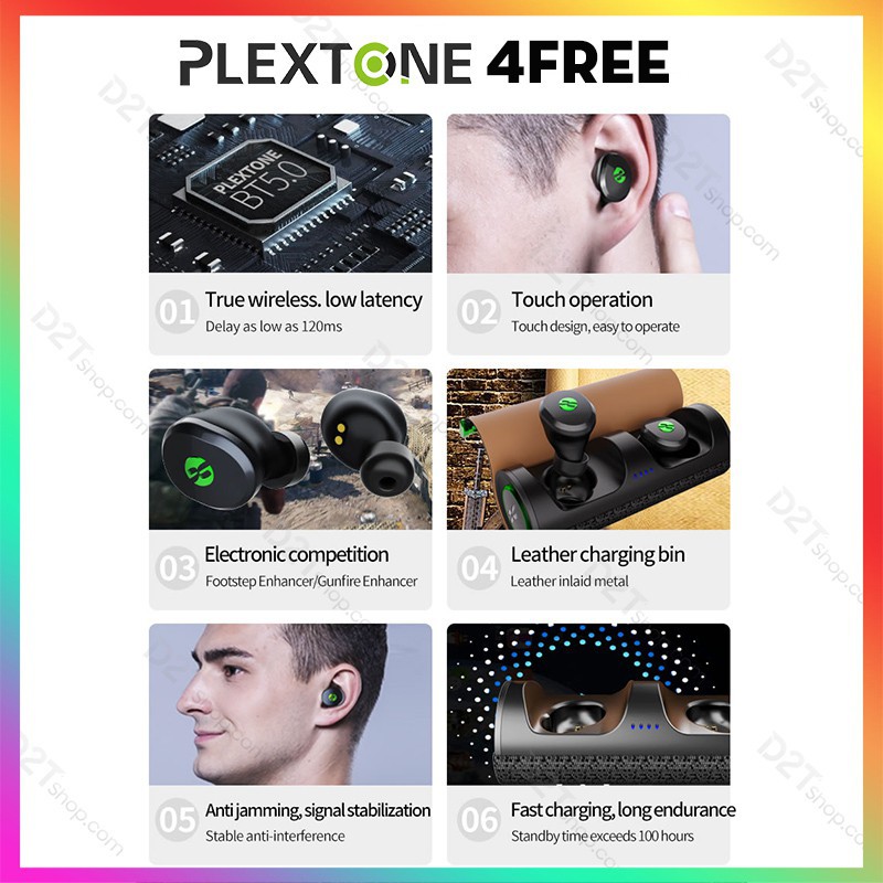 Plextone 4Free |Tai nghe truewireless in-ear độ trễ thấp,nghe nhạc, chơi game PUBG cực đỉnh Liên hệ mua hàng 084.209.198