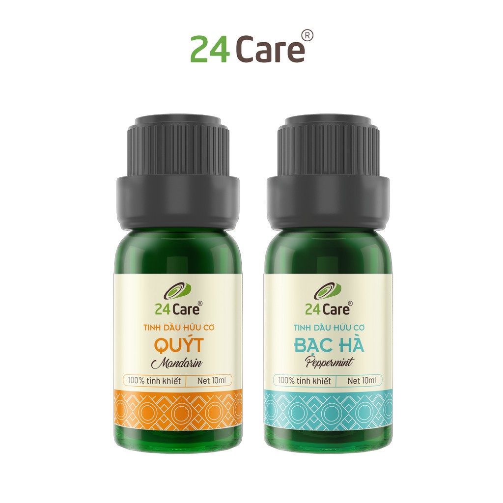 Combo 2 tinh dầu Quýt Bạc Hà 24Care 10ml/chai