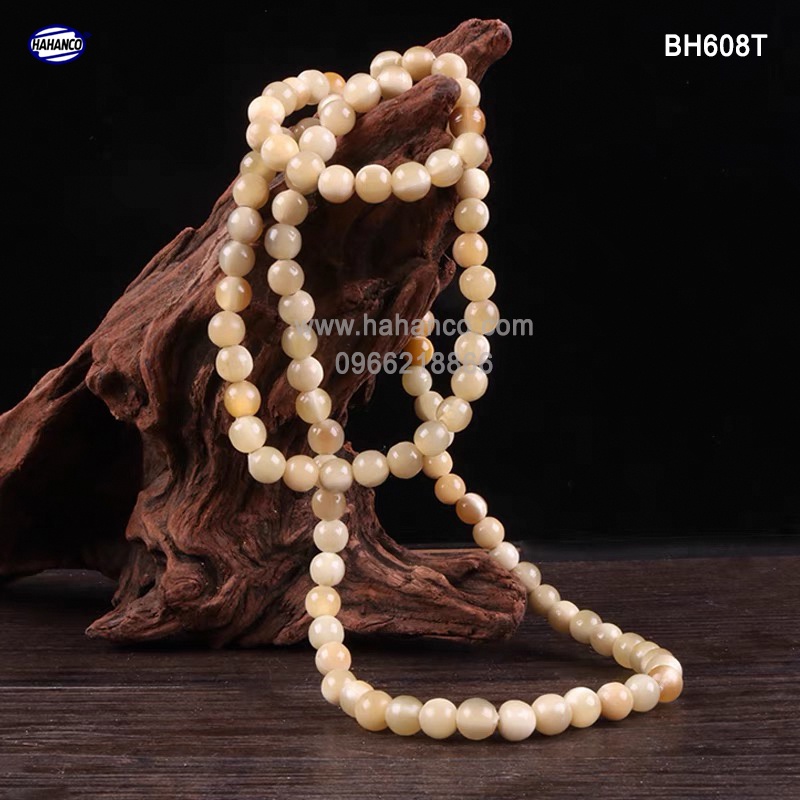 Vòng tay sừng bò châu phi - chuỗi/tràng 108 hạt/8mm - phong thủy - Tĩnh Tâm