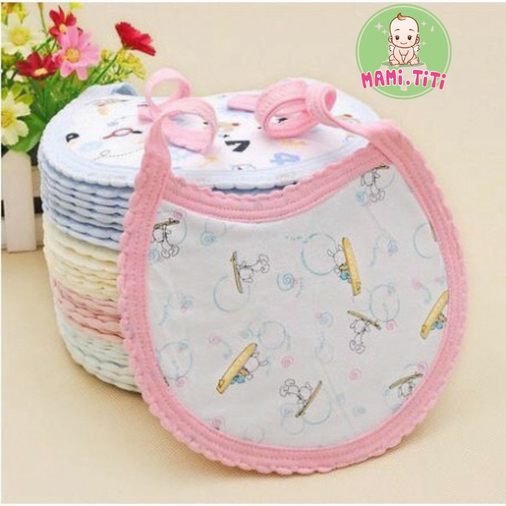 Yếm ăn dặm cho bé có dây buộc tiện lợi chất liệu cotton cao cấp - MAMI TITI