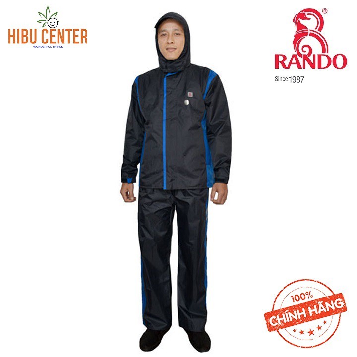 Áo Mưa Bộ Cao Cấp RANDO For Men ASNM-38 | Có Nón  - Phản Quang Sau Lưng | Hibucenter