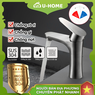U-HOME Vòi Rửa Mặt Lavabo, Vòi Lavabo Nóng Lạnh INOX 304 S20-9035