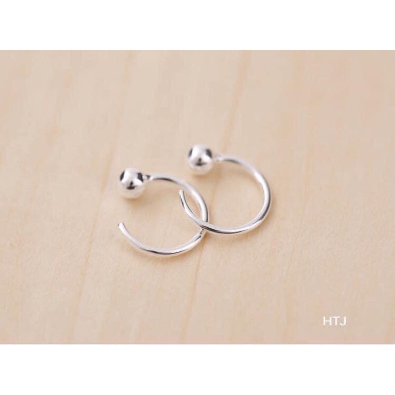 BÔNG TAI ĐINH DÁNG CONG CÁ TÍNH BẠC TA