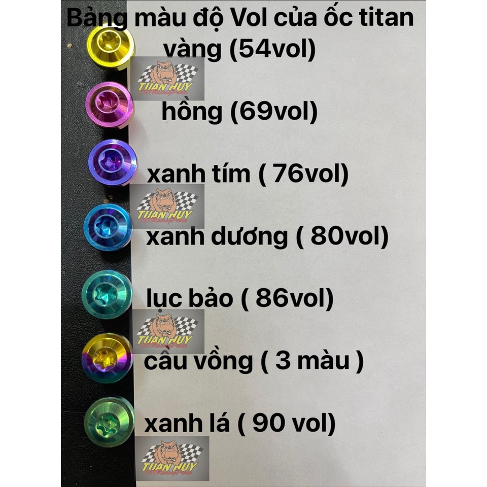 Ốc chân gương titan Gr5 đầu dù