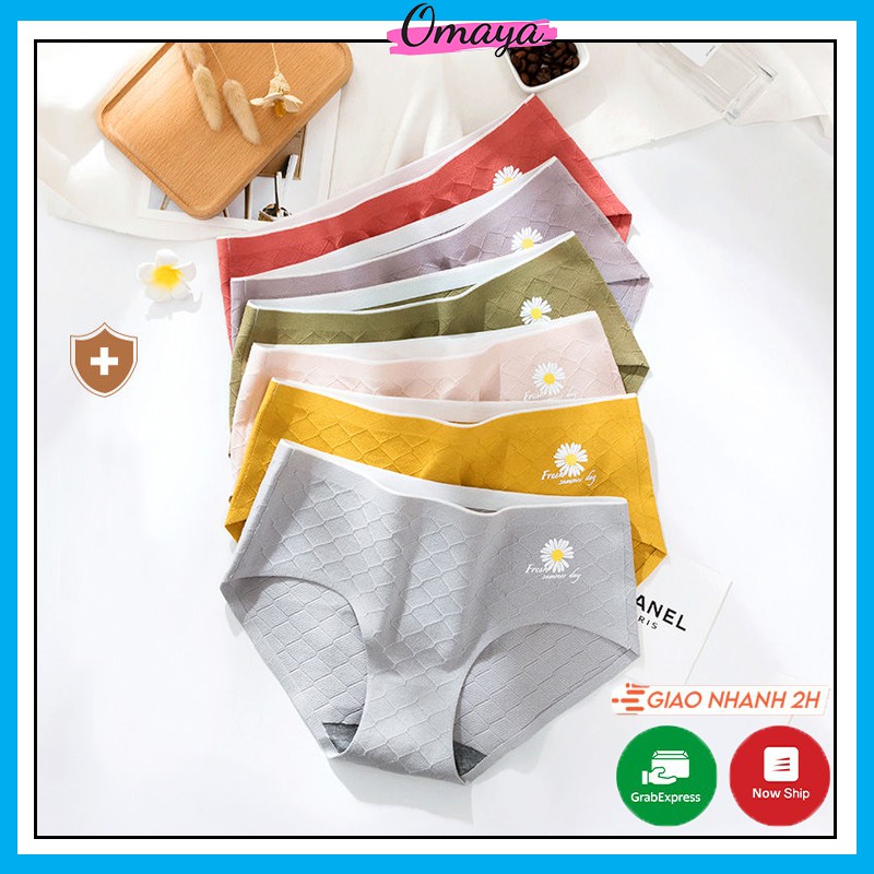 Quần lót nữ cotton không viền cúc họa mi, quần lót kháng khuẩn Nano Bạc OMAYA - QL07 | BigBuy360 - bigbuy360.vn