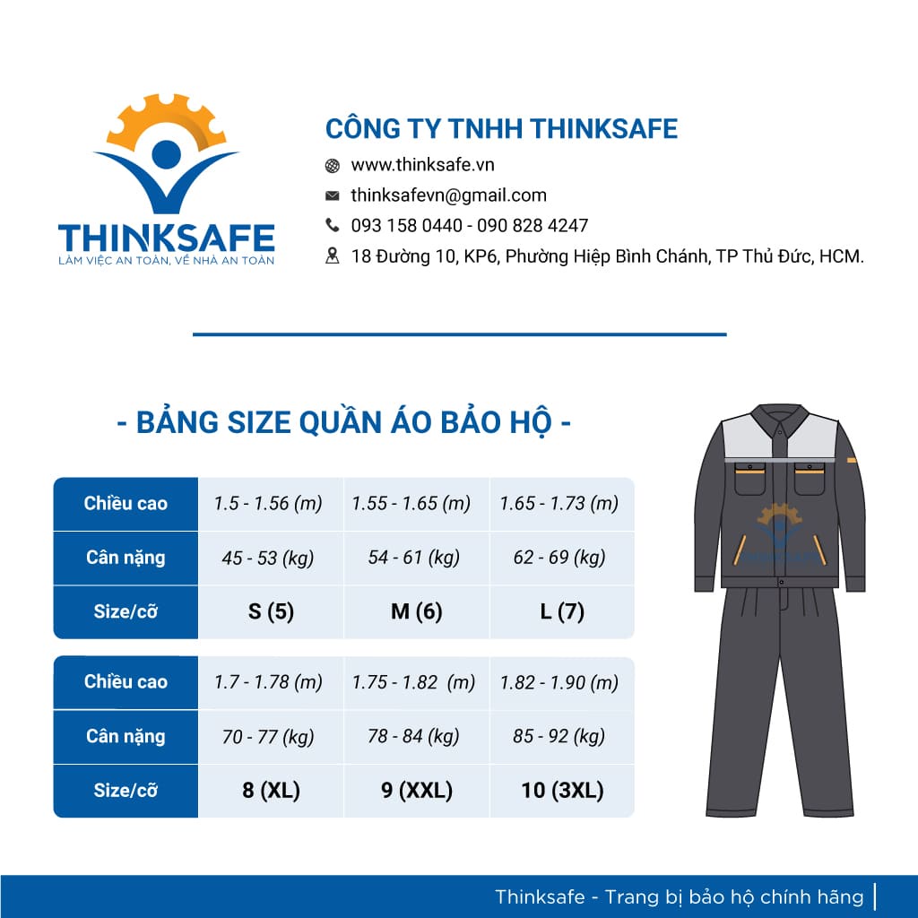 Quần áo bảo hộ lao động TR04 áo lao động kỹ sư công nhân có túi hộp thoải mái thoáng mát thấm hút mồ hôi - THINKSAFE