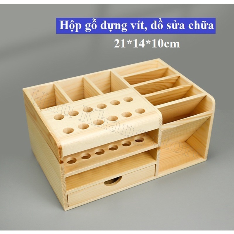 Hộp gỗ đựng vít, đồ sửa chữa
