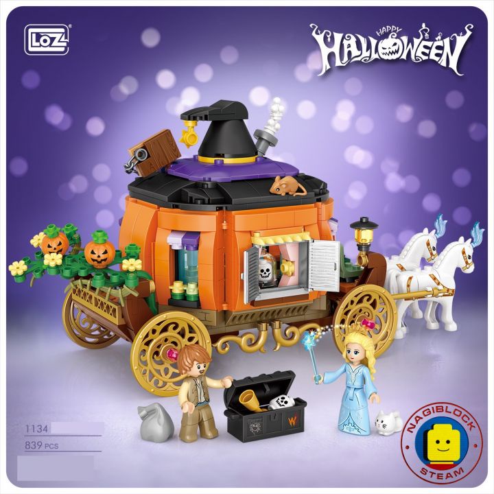 Mô hình lắp ráp xe bí ngô Pumpkin Haloween LOZ 1134 - mảnh ghép NANOBLOCK