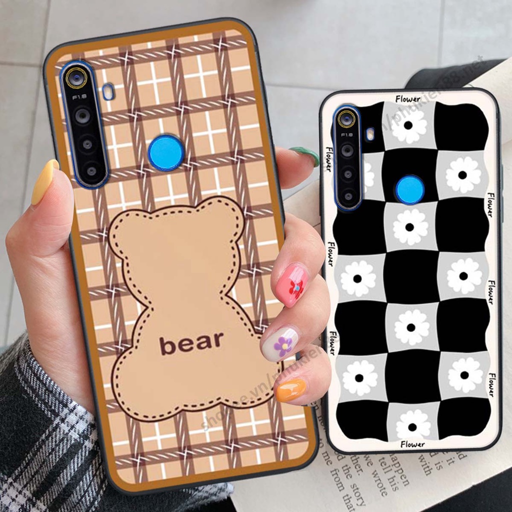 Ốp lưng Realme 5 / 5 Pro / C3 ốp điện thoại LineBear, bé tóc xù, hoa siêu đẹp