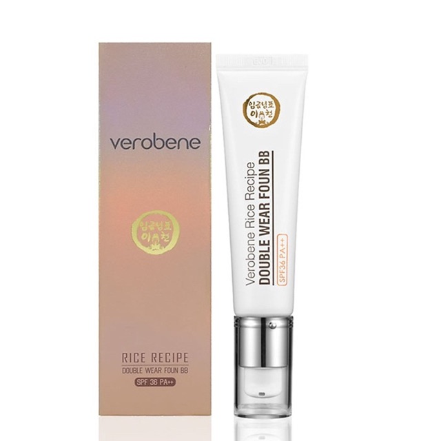 Kem Nền Trang Điểm_Verobene Rice Recipe Double Wear Foun BB SPF36/PA++ 30ml