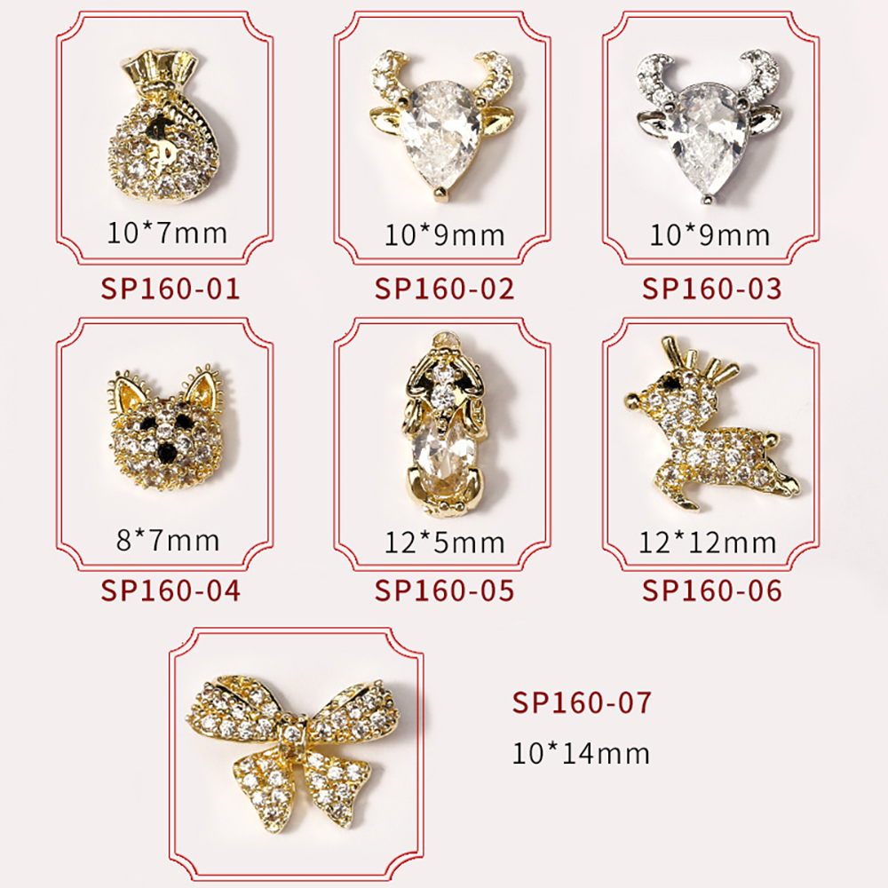 CHARMS 1 Túi Phụ Kiện Trang Trí Móng Tay Nghệ Thuật 3D