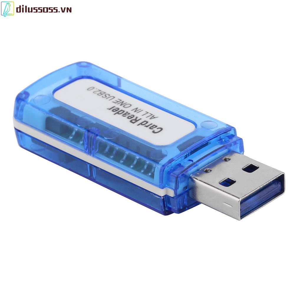 Đầu Đọc Thẻ Nhớ Dilusss 4 Trong 1 Usb 2.0 All In One Cardreader Cho Micro Sd Tf M2