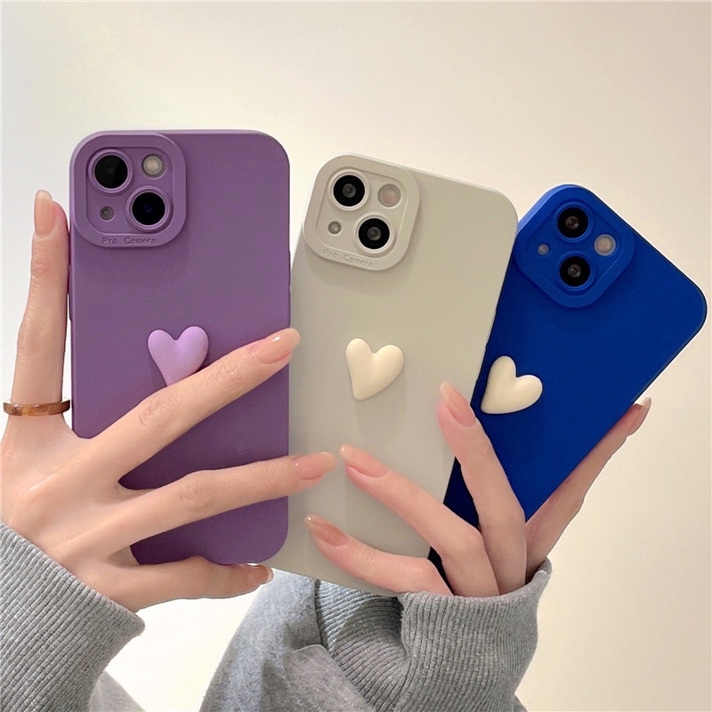 (SIÊU RẺ) Ốp lưng iphone procam trái tim nổi nhỏ màu kem và nâu 7plus/8/8plus/x/xr/xs/11/12/13/pro/max/plus/promax