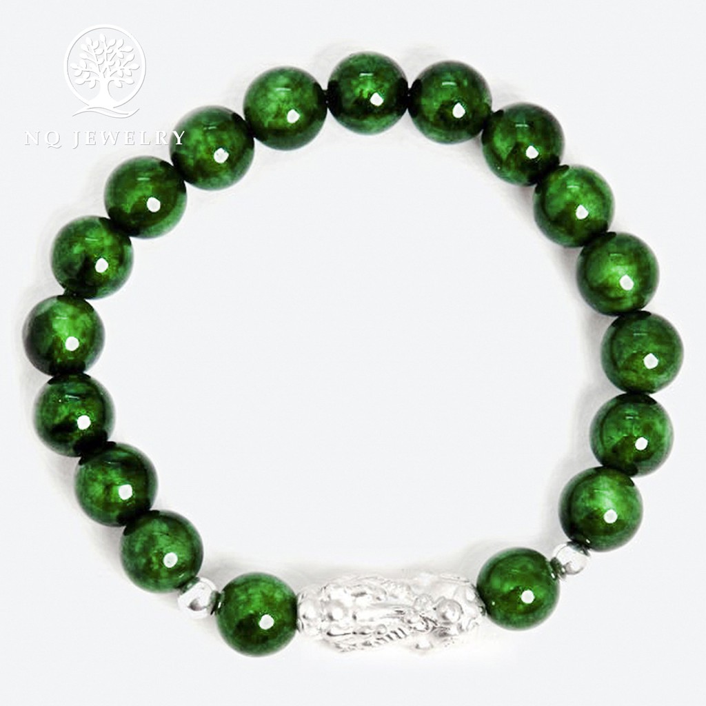 Vòng tay charm tỳ hưu bạc trắng - NQ Jewelry