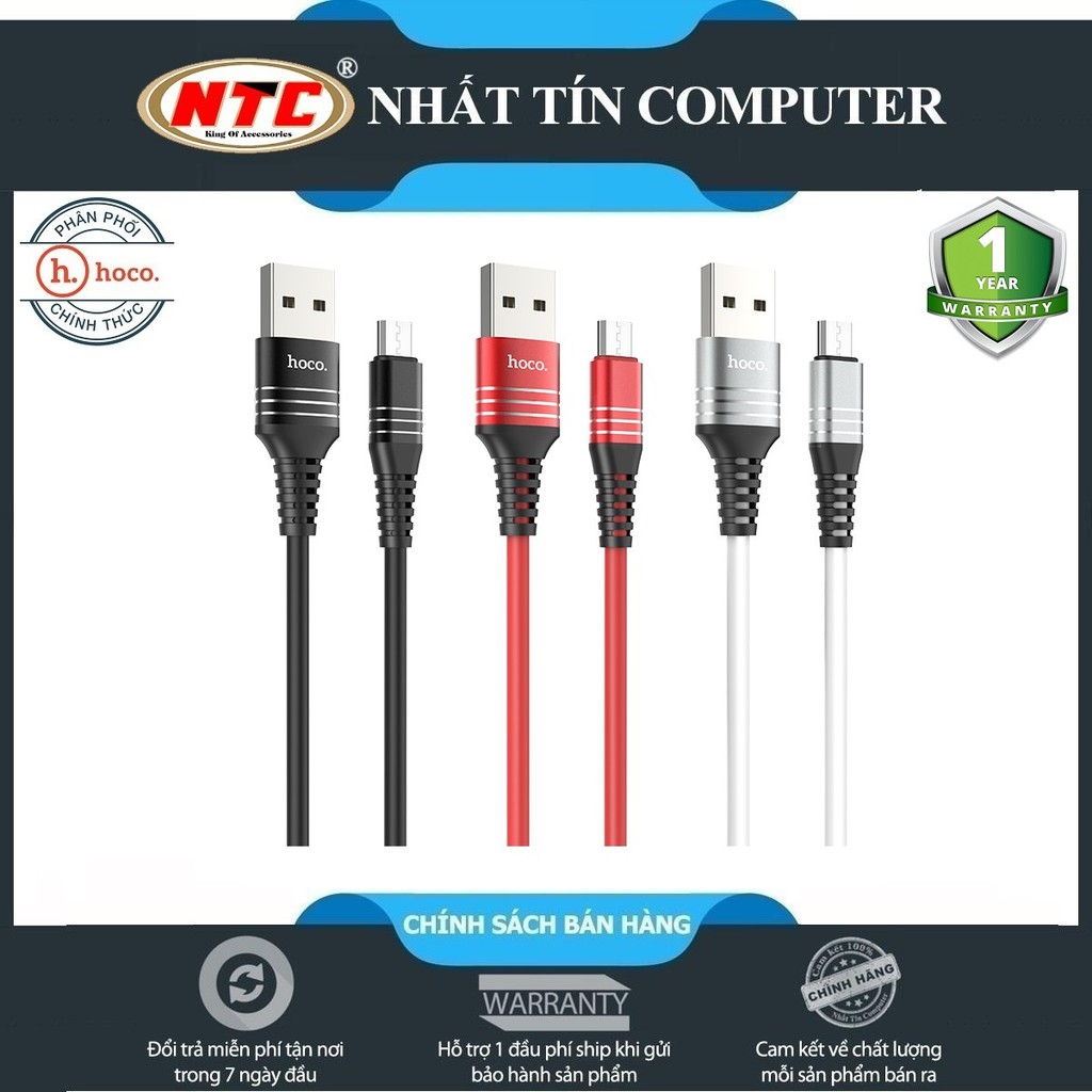 Cáp và truyền dữ liệu Hoco U46 Tricyclic cổng microUSB, QC3.0, điện áp 2A max, dài 1M