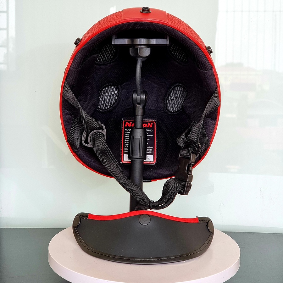 Nón bảo hiểm nửa đầu Napoli chính hãng sơn vân đá cao cấp, mũ bảo hiểm lưỡi trai, size 54-57cm