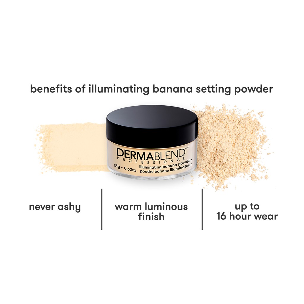 Phấn phủ kiềm dầu che khuyết điểm Dermablend Professional Loose Setting/ Banana Powder