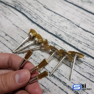 Bộ 9 chổi đồng đánh gỉ mini trục 3.17mm [freeship].