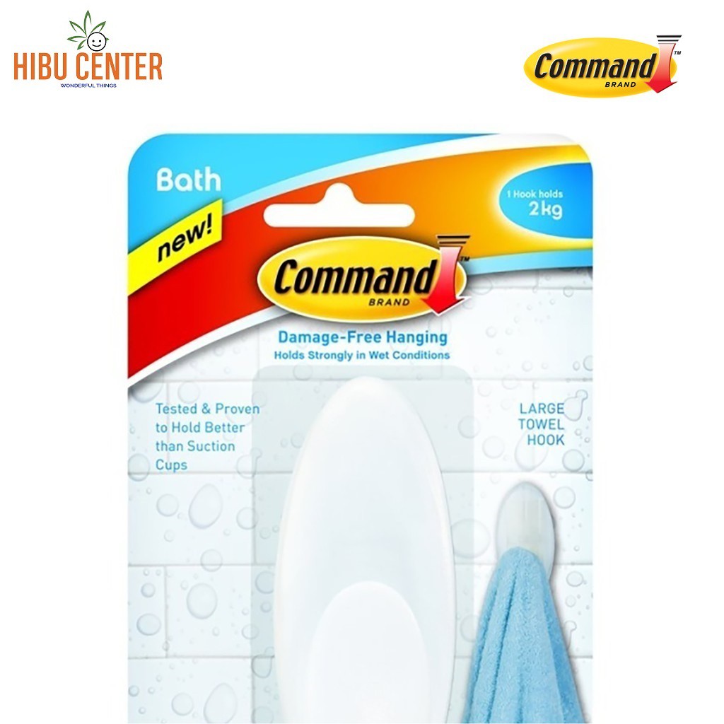 Móc Treo Khăn Lớn 2.2kg Vỉ 1 Cái Command 3M BATH 17 Hàng Chính Hãng – HIBUCENTER