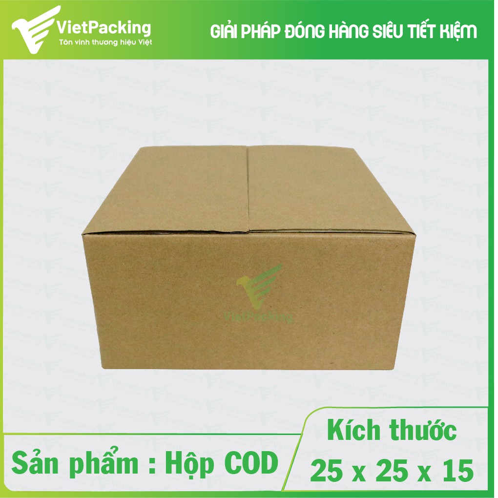 25x25x15 - 25 hộp carton đóng hàng đẹp chắc chắn V145