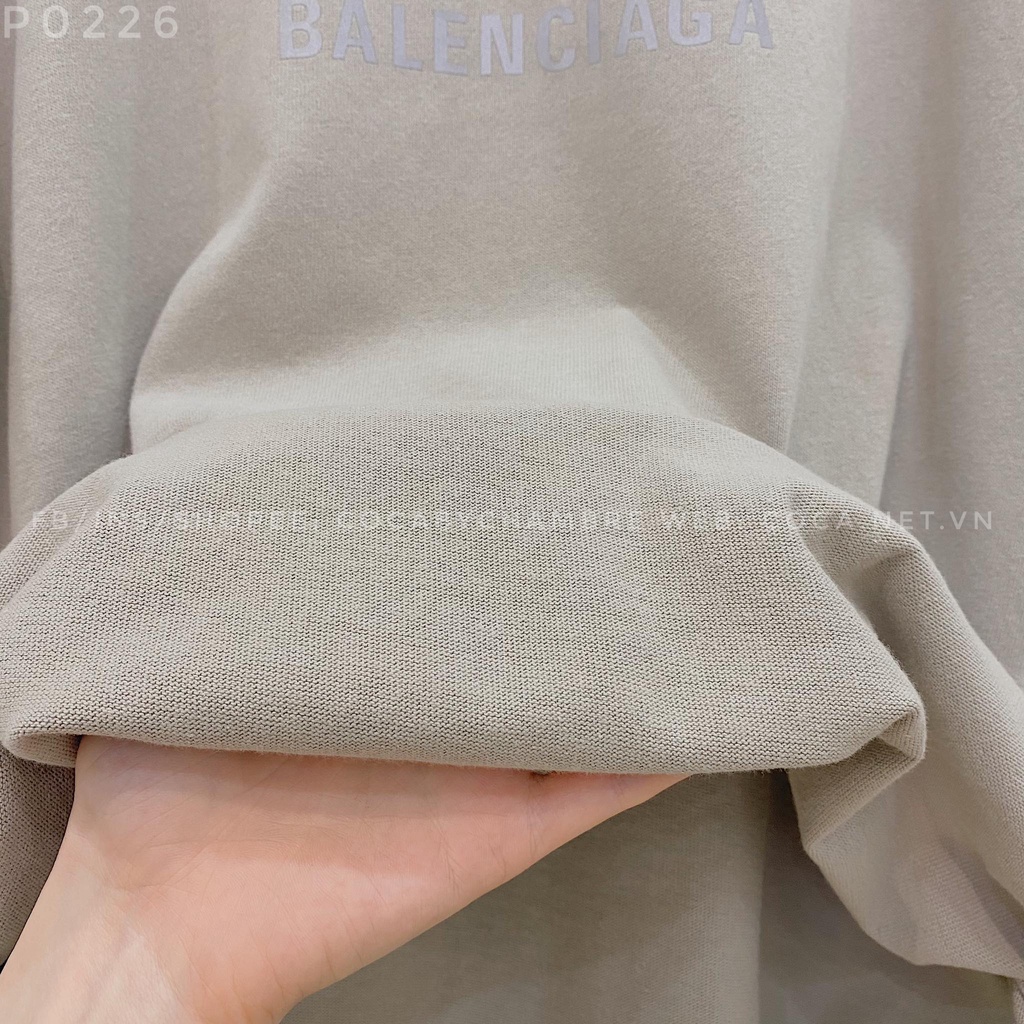 [P0226] Áo thun cotton mặt lông dày in chữ B A L E N  phản quang form rộng (Có sẵn/Ảnh Thật)