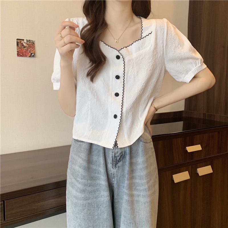 Áo Sơ Mi Voan In Họa Tiết Thời Trang Mùa Hè Pháp Dành Cho Nữ