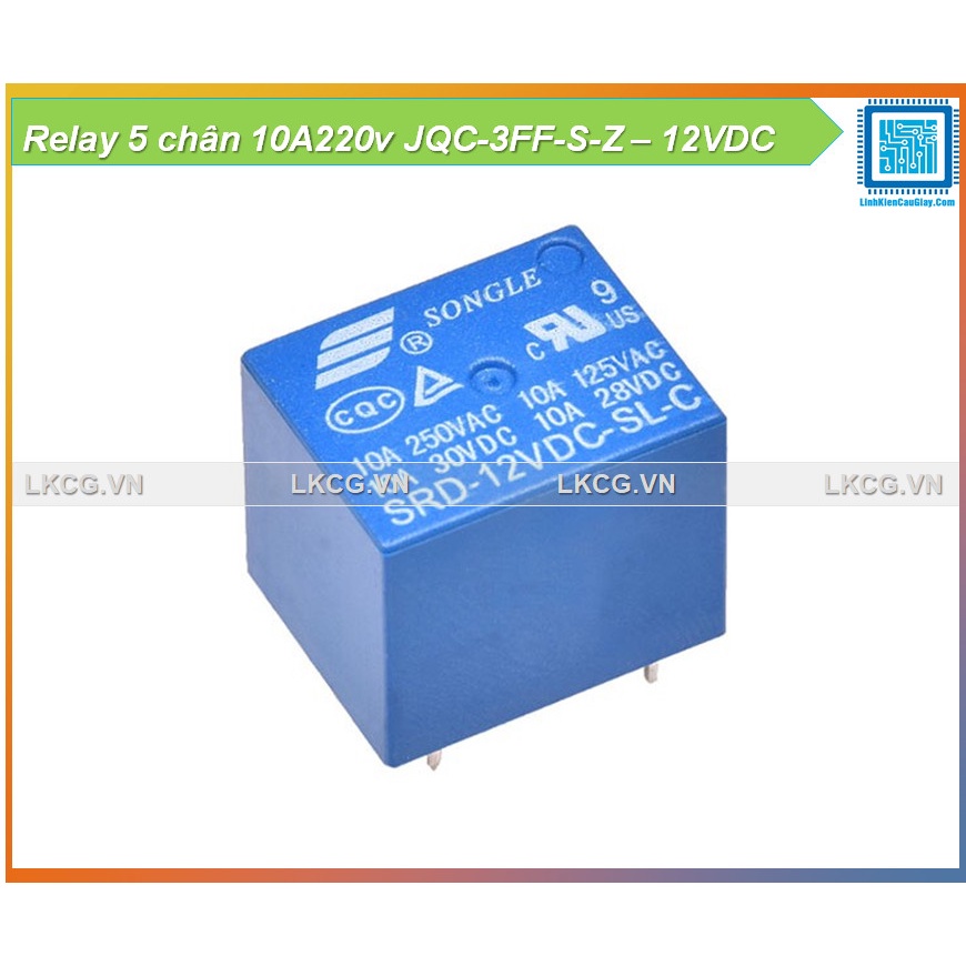 Relay 5/12v -10A220v JQC-3FF-S-Z