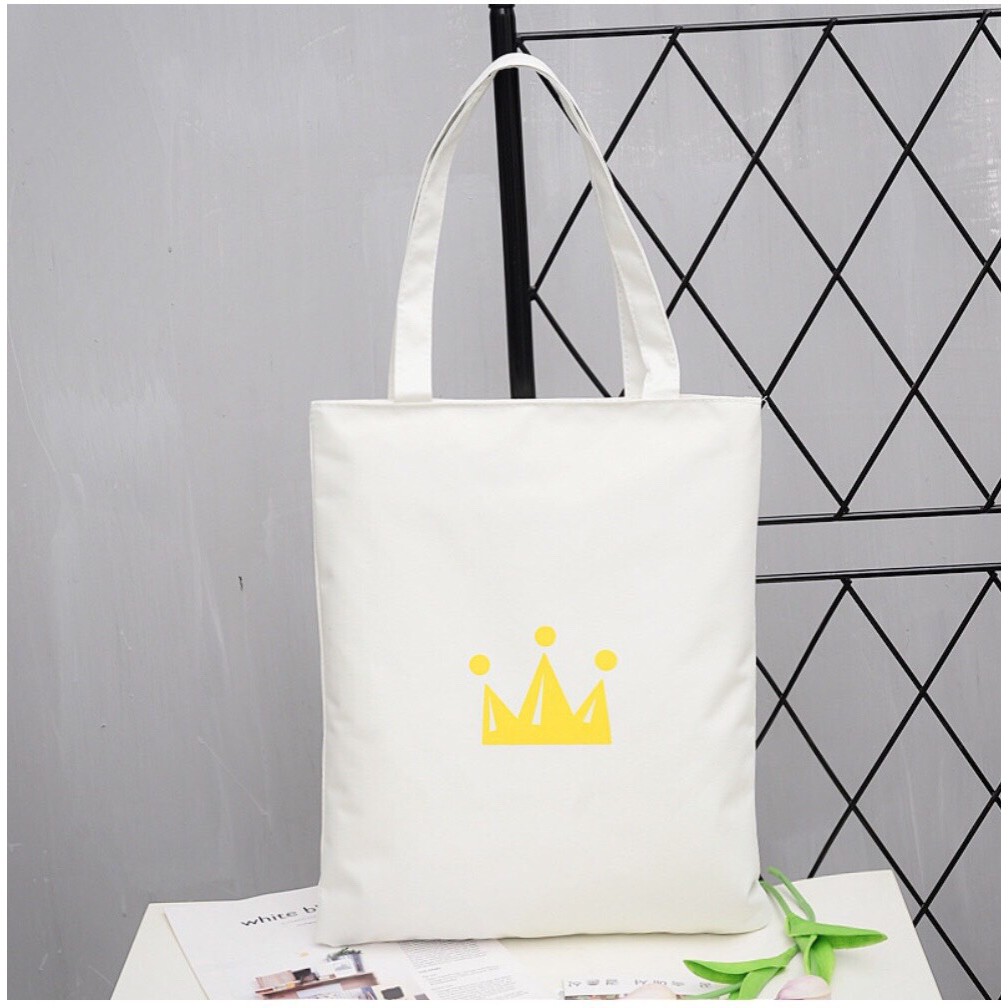 [HOT NHẤT SHOPEE] Túi tote đeo chéo vải đựng đồ canvas Hàn Quốc cao cấp có khoá miệng nhiều mẫu hot