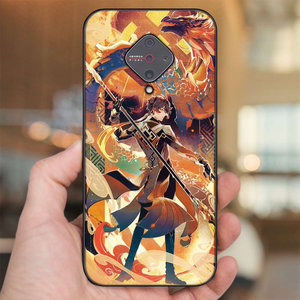 Ốp lưng Vivo S1 Pro viền đen in hình Zhongli Genshin Impact