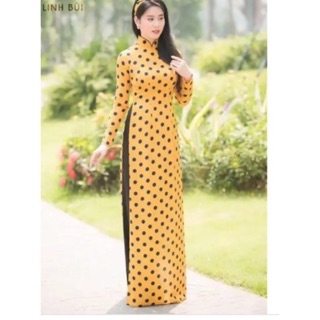 Vải áo dài chấm bi