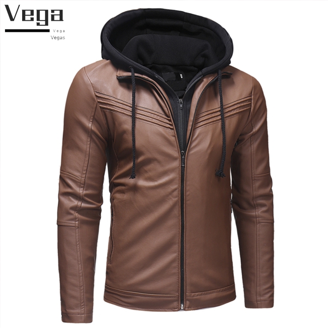 Áo khoác da có nón trùm đầu phong cách năng động trẻ trung dành cho nam | BigBuy360 - bigbuy360.vn