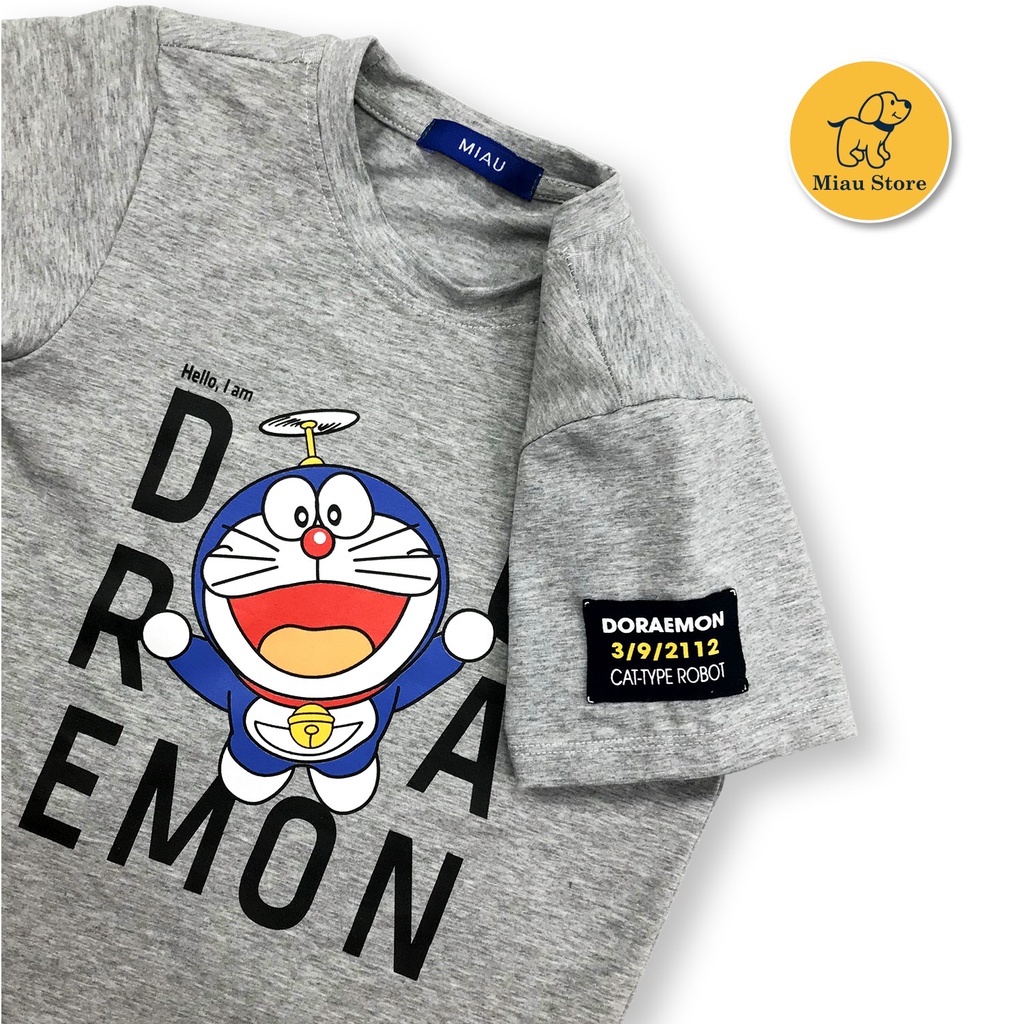 Quần Áo Trẻ Em, Áo Thun Bé Trai In Hình Doraemon, Thun Cotton Cao Cấp Cho Bé Từ 9Kg-55Kg