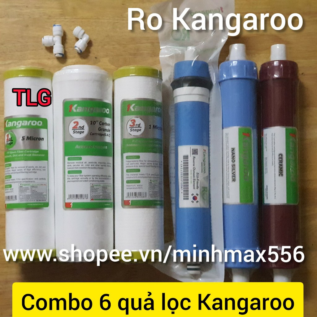 Combo 6 lõi lọc nước kangaroo [CHINH HANG]  | Gồm 1 bộ 123 - 1 RO kangaroo - 1 lõi 5 - 1 lõi 6 | BigBuy360 - bigbuy360.vn