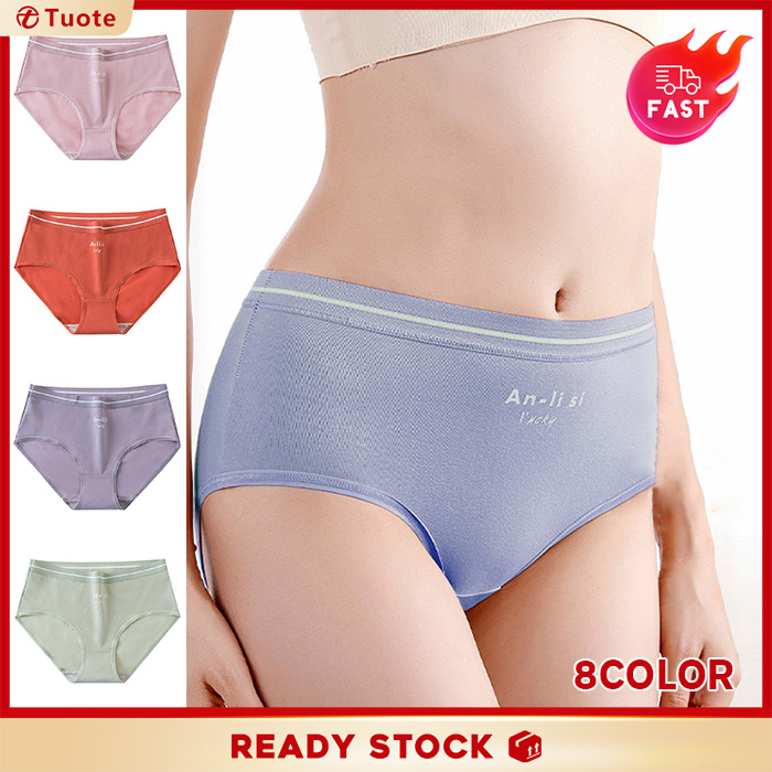 L~2XL Tuote Ready Stock Women's Panties Cotton Mid-Belt Hip Underpants Print Female Briefs