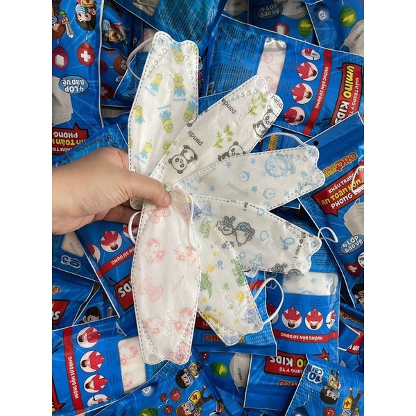 KHẨU TRANG 4D UMINO KIDS PRO/HOẠ TIẾT - 4LỚP KHÁNG KHUẨN - CÔNG NGHỆ HÀN QUỐC