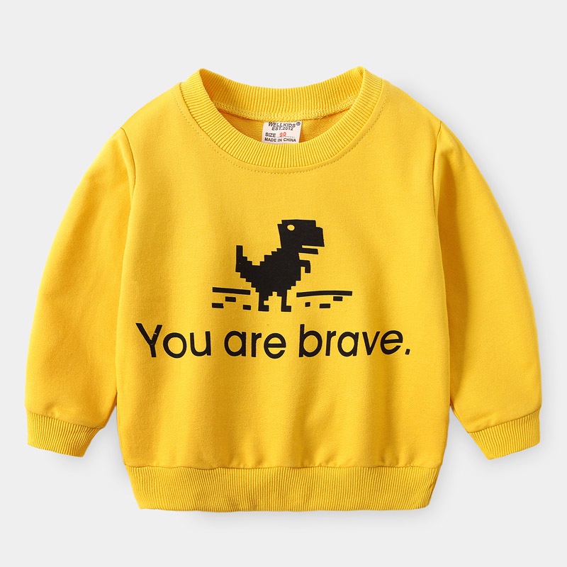 Áo Thun Dài Tay Phong Cách Hàn Quốc Thời Trang Thu Đông Mới Cho Bé Trai Và Gái