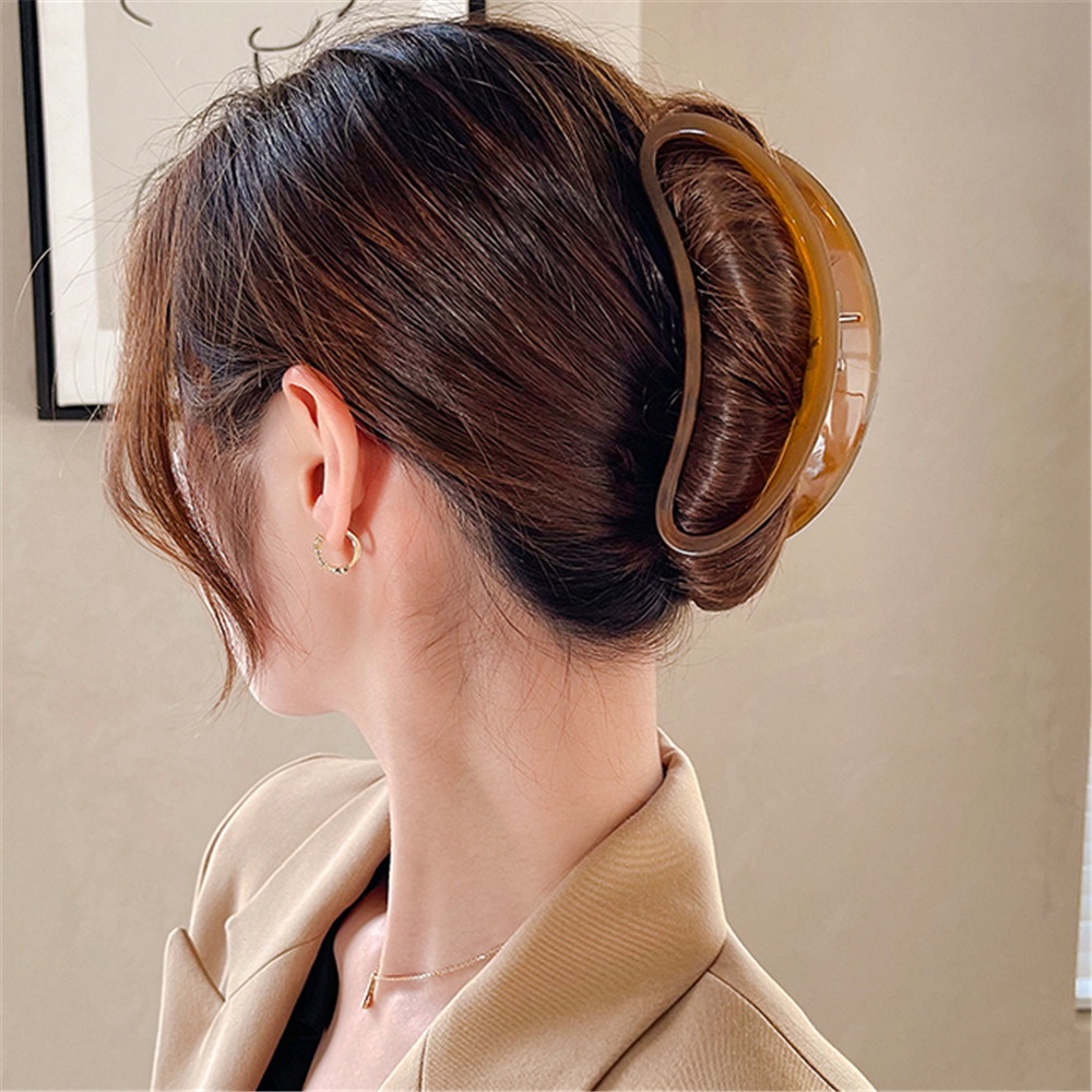 Kẹp Tóc Hình Bán Nguyệt 13cm Màu Thạch Ngọt Ngào Phong Cách Hàn Quốc trâm cài tóc
