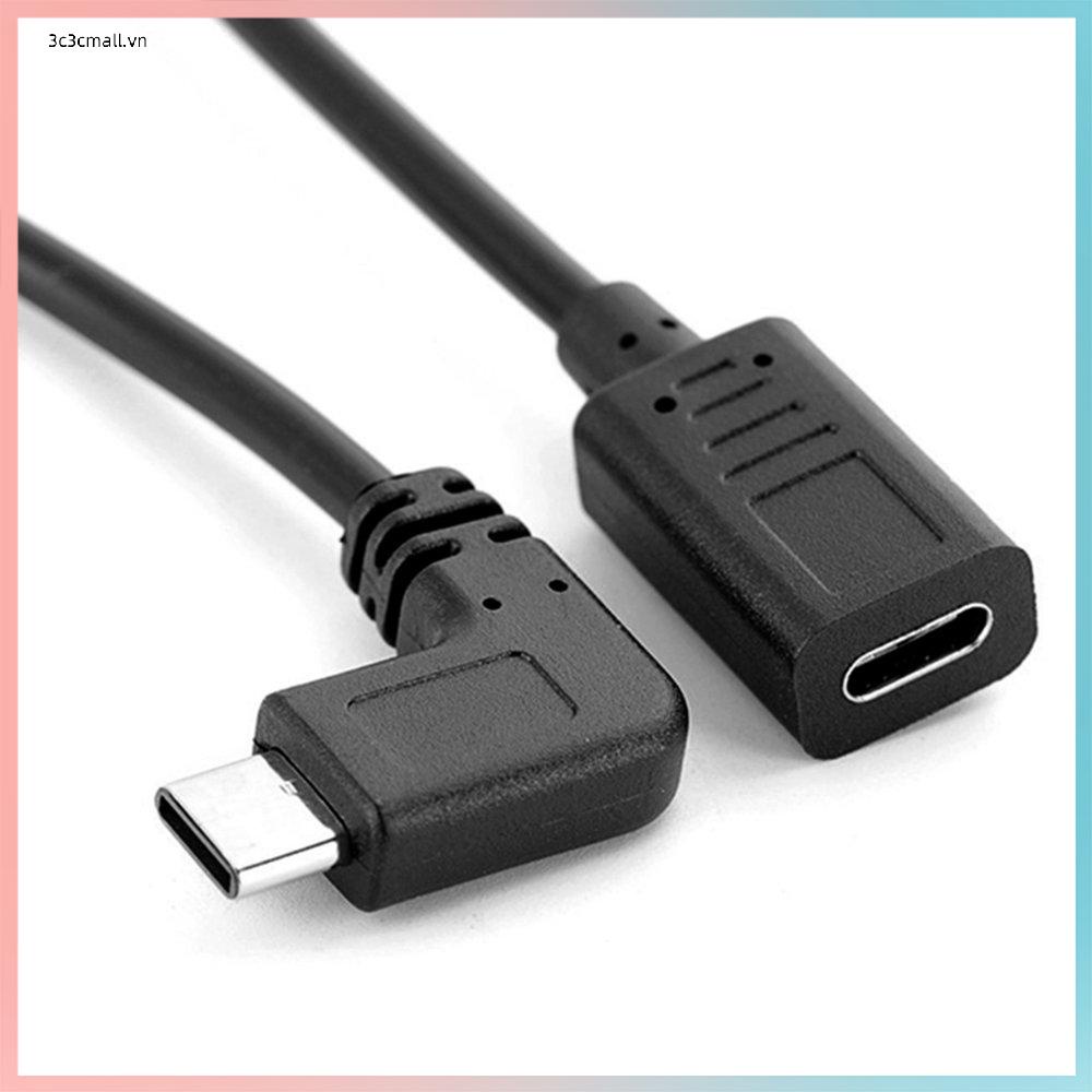 ⚡Promotion⚡0.3 Meters Reversible Design Type C USB 3.1 90 Degree Male To USB-C Female Extension Data Cable Extender Cord