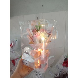 Hộp hoa sáp thơm có đèn 5 bông