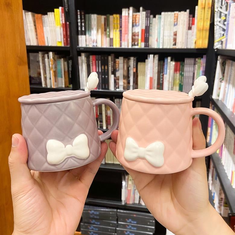 LY CỐC SỨ CẶP ĐÔI CÓ NƠ 400ML KÈM THÌA XINH XẮN