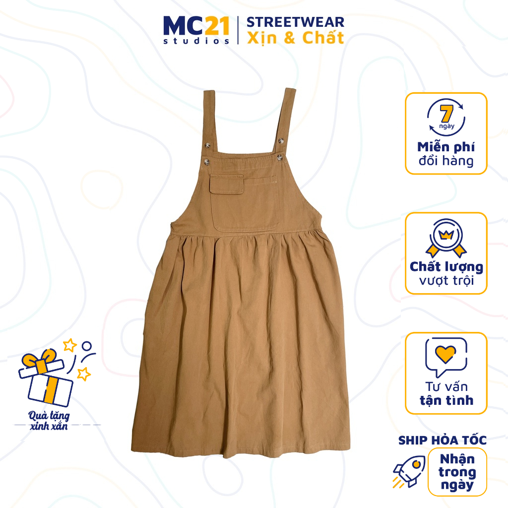 Yếm váy kaki MINIONCLOTHING freesize nữ form rộng Ulzzang Streetwear Hàn Quốc chất xịn mềm mịn dày dặn V3204
