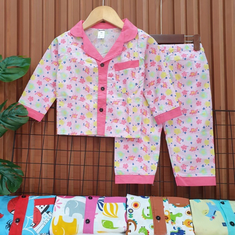 bộ pijama dài tay bé gái bé trai chất đẹp