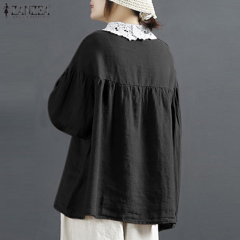 Áo ZANZEA dài tay phối ren gợi cảm cho nữ