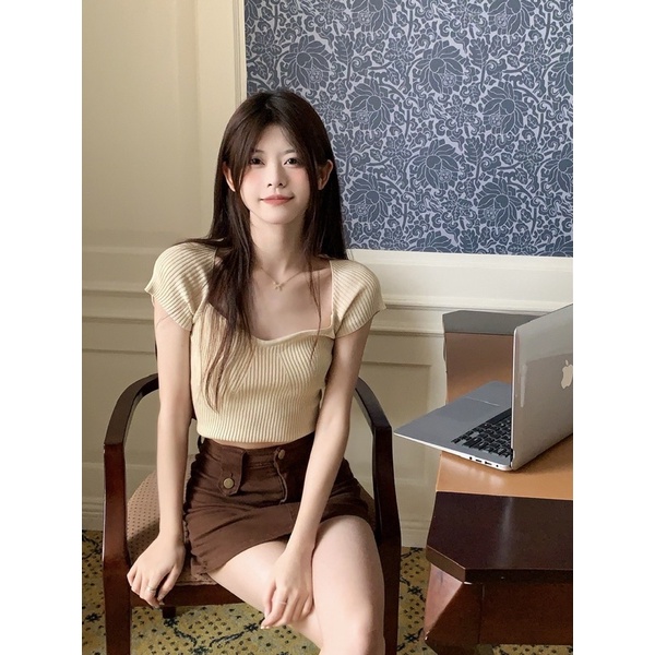 ÁO LEN NỮ TAY NGẮN ULZZANG