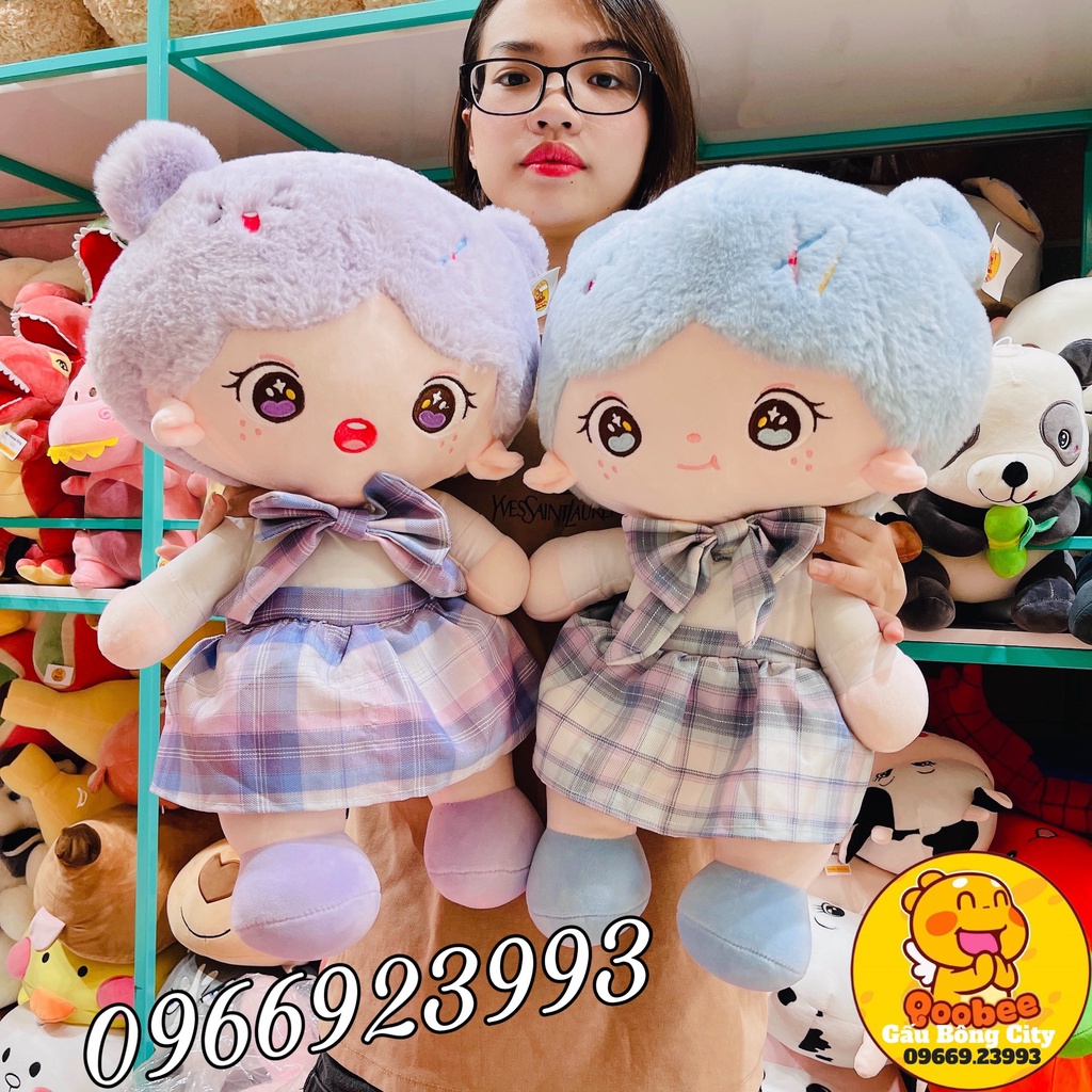 Gấu Bông Búp Bê Thuỷ Thủ Váy Kẻ Baby - Búp Bê Nhồi Bông Cao Cấp Gấu Bông City